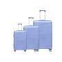 Luxury Suitcase Set - Trolley Set 3-Piece - PP Silicone Travel Case ( Light Blue )