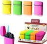 Turbo lighter 20 pieces in display - 4 ass. soft color - soft touch lighters