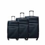 Suitcase set - 3 pieces - black - Polyester travel suitcase