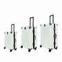 Suitcase set with hard shell, PC ABS aluminum 4 metal corners for protection white