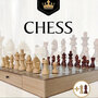 Chess Houten schaakbord set - 38x38cm - ingebouwde opberglade + Extra Koninginnen