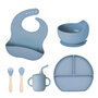 TableWare baby Set - Silicone baby tableware set - Dishwasher safe - 6 pieces - blue