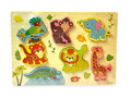 Houten inlegpuzzel dieren speelgoed - vormen puzzel bord - 30x22.5 CM