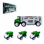 Toy Truck with work vehicles 4-piece set green