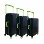 Bubule Hardcase kofferset zwart - 3 stuks - TSA Slot - brede handgreep