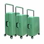 Kofferset pista groen Hardcase  - 3 stuks - TSA Slot - brede handgreep Bubule 