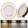 Downlight LED recessed spotlights - 7W - 3 colors - 3000K, 4000K and 6500K spot 3in1 - 2x Gold design spotlights