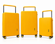 Bubule harde koffers Oranje - set 3 stuks - TSA Slot - brede handgreep - Hardcase 