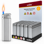 Blanco Bedrukbare Aanstekers &ndash; Zilver &ndash; 50 Stuks in Tray