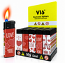 Aanstekers 50 stuks met Hartjes print - navulbaar
