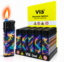 Aanstekers 50 stuks - navulbaar - Sterren kleuren print
