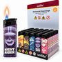 Aanstekers klik - Navulbare Fix Flame  - 50 stuks per tray Unilite Rock-'n-roll Print