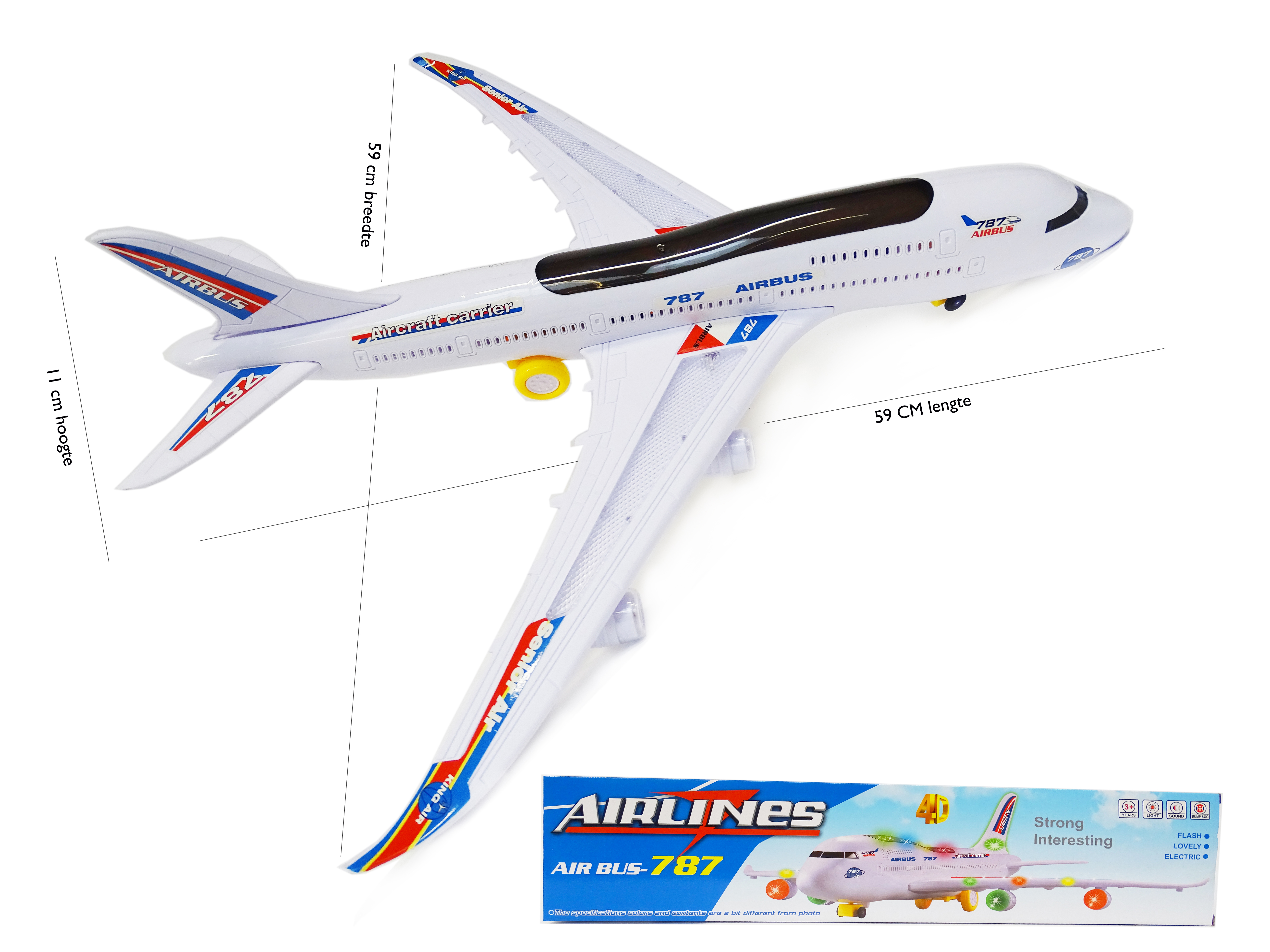 Masaccio Kangoeroe knoflook Airbus speelgoed vliegtuig Airways 787. - 24winkelen