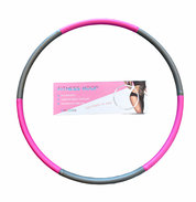 Fitness hoelahoep met kliksysteem Ø 88cm - 6 delen - Fitness Hoop Roze/grijs