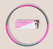 Fitness hoelahoep met kliksysteem Ø 88cm - 6 delen - Fitness Hoop Roze/grijs