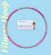 Fitness hoelahoep met kliksysteem Ø 88cm - 8 delen - Fitness Hoop - Roze/grijs