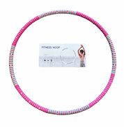 Fitness hoelahoep met kliksysteem Ø 88cm - 8 delen - Fitness Hoop - Roze/grijs