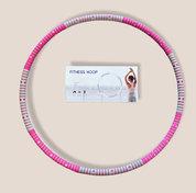 Fitness hoelahoep met kliksysteem Ø 88cm - 8 delen - Fitness Hoop - Roze/grijs