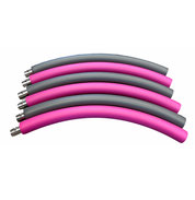 Fitness hoelahoep met kliksysteem Ø 88cm - 6 delen - Fitness Hoop Roze/grijs