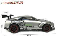 Rc drift auto - 3D light - oplaadbaar - 43CM - 1:10 zilver