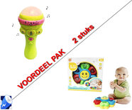 Sunflower Educatieve Speelgoed Drum voor peuters / Baby's + Tape Mic Speelgoed microfoon met diverse instrumenten | Incl. Batterij