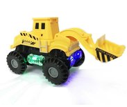 Speelgoed Graafmachine - Led lichtjes en muziek + Schoolbus met Disco Led Lichtjes en Muziek | Incl. Batterij