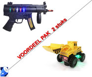 Speelgoed Graafmachine led lichtjes & geluid+ Future Gun speelgoed geweer | Incl. Batterij