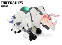 Dinosaurus robot Triceratops - bewegen en lopen - met led lichtjes en dino geluiden - 37.5CM
