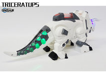 Dinosaurus robot Triceratops - bewegen en lopen - met led lichtjes en dino geluiden - 37.5CM