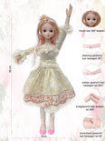 Demi Girl Prinses pop speelgoed - met chique classic feest jurkje - 56CM