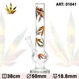 Weed Bong pipe - Leaf Bouncer Multi Leaf Glass Bong - H:38cm - Ø:50mm - Socket:18.8mm glazen bong