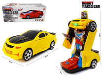 Transform - Robot Race car - robot en auto 2in1 - met geluid en Led lichten - 20CM
