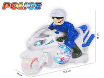 Politie motor met led flash light en politie geluiden - Led Disco spinning Ball- Police Motorcycle 25.5CM