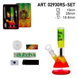 Rasta Bong giftset with - Amsterdam style Bob Marley marihuana pijp