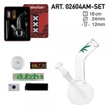 Amsterdam bong met glaze pijp - Leaf Bong giftset 18 CM - weed pijp