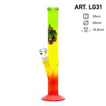 SmoKing bong glass - H: 35cm Ø: 40mm SG: 18.8mm - Rasta King