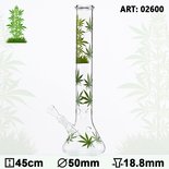 Leaf Jhari Weed/marijuana Beaker Glass Bong pijp - Ø:50mm- H:45cm- Socket:18.8mm
