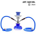 Waterpijp pumpkin blauw 2 slangen - 2 hoses shisha (24CM)