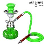 Waterpijp pumpkin groen 1 slang - 1 hose shisha (24CM)