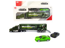 Autotransporter met 2 auto's - Military vrachtwagen 1:58 - DIE-CAST TRUCK SERIES - model auto's