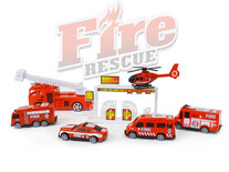 Brandweer speelfiguren set - Fire Rescue - speelgoed Brandweer set 15 stuks