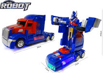 Robot Truck 2 in 1 robot en vrachtwagen transformer voertuig - led licht en geluid 24CM