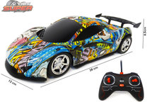 Rc auto met Led koplampen 1:16 - radio grafisch Sport Car (28CM)