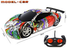 Rc auto met Led koplampen 1:16 - radio grafisch Sport Car (26CM)
