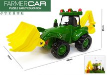 Tractor met frontlader en graafmachine - Hollandse landbouw tractor - Geluid en lichtjes ( 40CM) Farmer truck