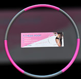 Fitness hoelahoep met kliksysteem Ø 88cm - 6 delen - Fitness Hoop Roze/grijs