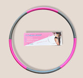 Fitness hoelahoep met kliksysteem Ø 88cm - 6 delen - Fitness Hoop Roze/grijs