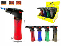 Jet Flame aansteker - barbecue lighter - krachtige turbo wind aansteker - Merk VIO -Display 12 stuks