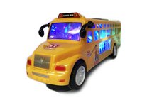Schoolbus met Disco Led Lichtjes en Muziek - speelgoed busje 24CM