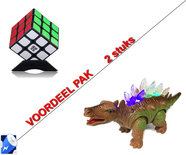Rubiks Kubus 3X3X3 + Dinosaurus Stegosaurus | Incl. Batterij